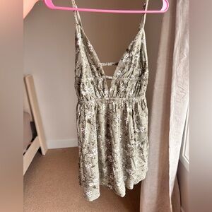 Green floral garage dress